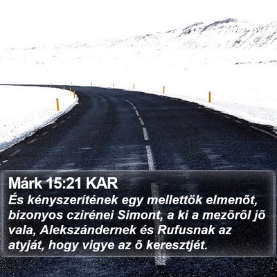 Márk 15:21 KAR Bible Verse Image