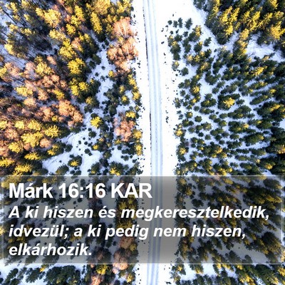 Márk 16:16 KAR Bible Verse Image