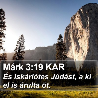 Márk 3:19 KAR Bible Verse Image
