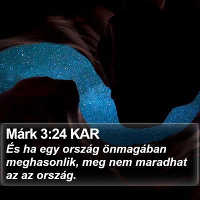 Márk 3:24 KAR Bible Verse Image