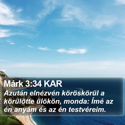 Márk 3:34 KAR Bible Verse Image
