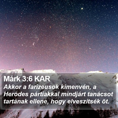 Márk 3:6 KAR Bible Verse Image