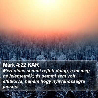 Márk 4:22 KAR Bible Verse Image
