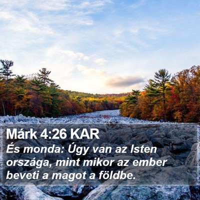 Márk 4:26 KAR Bible Verse Image
