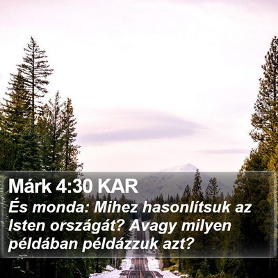 Márk 4:30 KAR Bible Verse Image