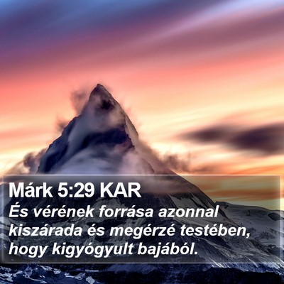 Márk 5:29 KAR Bible Verse Image