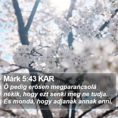 Márk 5:43 KAR Bible Verse Image