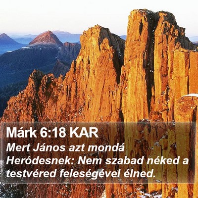 Márk 6:18 KAR Bible Verse Image