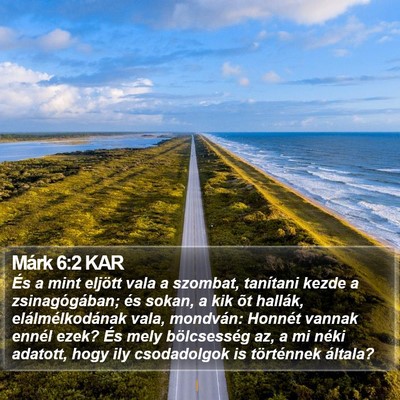 Márk 6:2 KAR Bible Verse Image