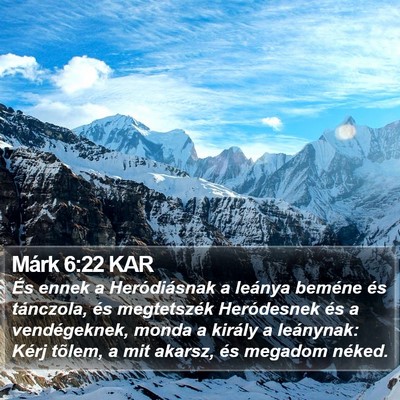 Márk 6:22 KAR Bible Verse Image