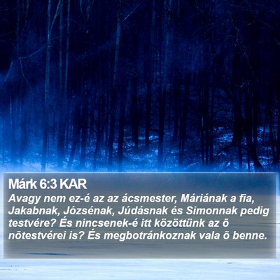 Márk 6:3 KAR Bible Verse Image