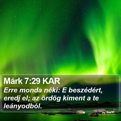Márk 7:29 KAR Bible Verse Image