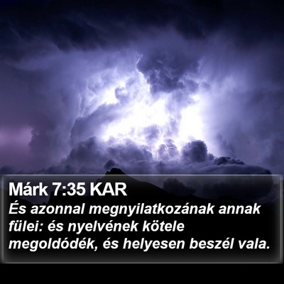 Márk 7:35 KAR Bible Verse Image