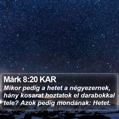 Márk 8:20 KAR Bible Verse Image