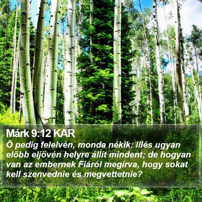 Márk 9:12 KAR Bible Verse Image