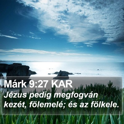 Márk 9:27 KAR Bible Verse Image