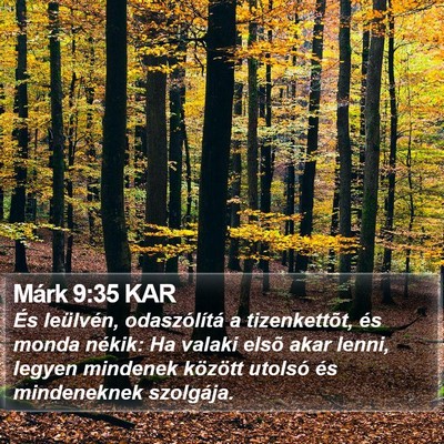 Márk 9:35 KAR Bible Verse Image