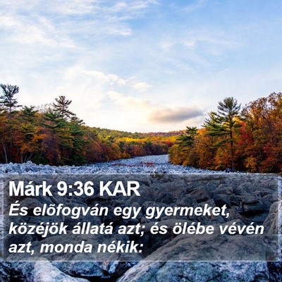 Márk 9:36 KAR Bible Verse Image