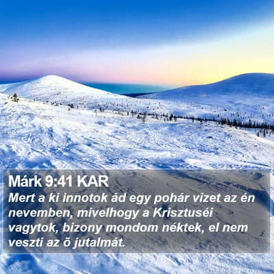 Márk 9:41 KAR Bible Verse Image