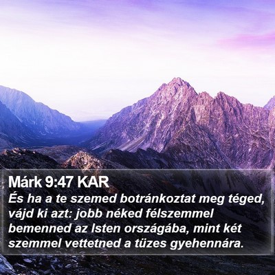 Márk 9:47 KAR Bible Verse Image