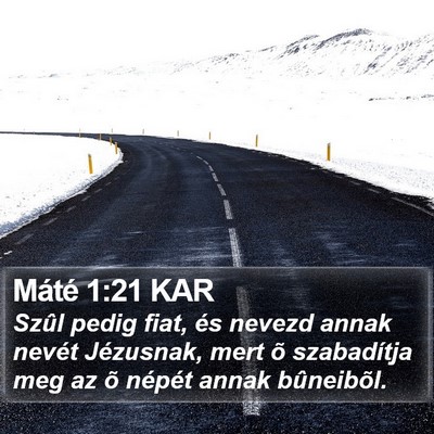 Máté 1:21 KAR Bible Verse Image
