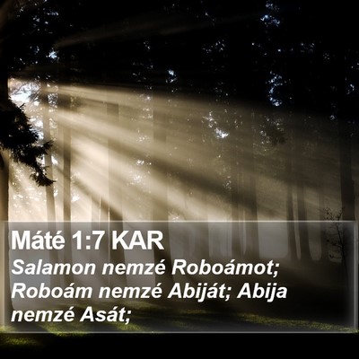 Máté 1:7 KAR Bible Verse Image