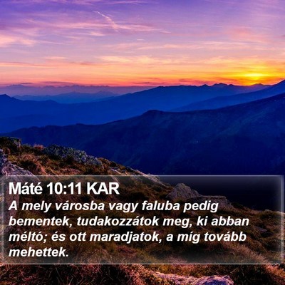 Máté 10:11 KAR Bible Verse Image