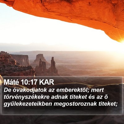Máté 10:17 KAR Bible Verse Image