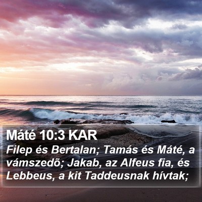 Máté 10:3 KAR Bible Verse Image