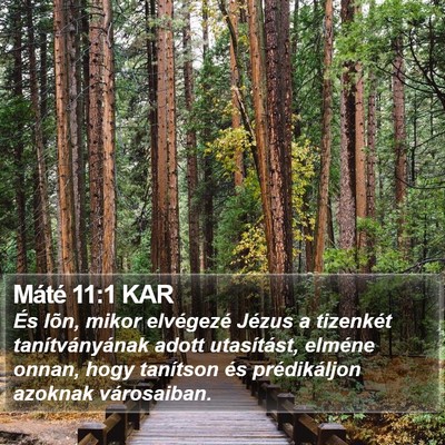 Máté 11:1 KAR Bible Verse Image