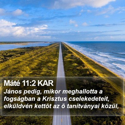 Máté 11:2 KAR Bible Verse Image