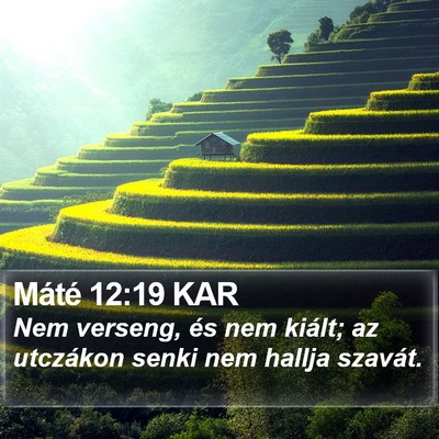 Máté 12:19 KAR Bible Verse Image