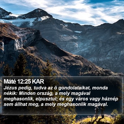 Máté 12:25 KAR Bible Verse Image