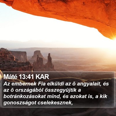Máté 13:41 KAR Bible Verse Image