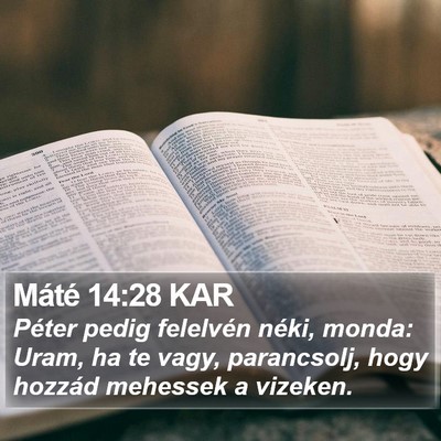 Máté 14:28 KAR Bible Verse Image