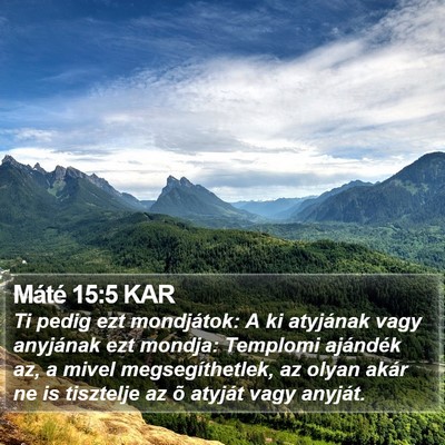 Máté 15:5 KAR Bible Verse Image