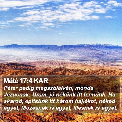 Máté 17:4 KAR Bible Verse Image