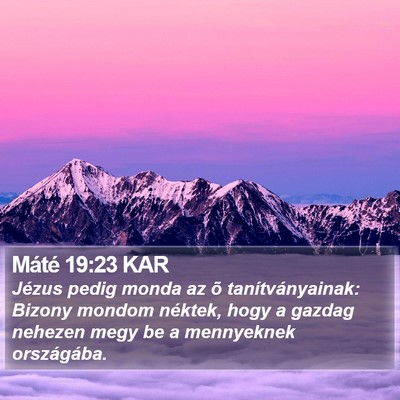 Máté 19:23 KAR Bible Verse Image