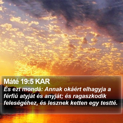 Máté 19:5 KAR Bible Verse Image