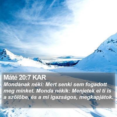 Máté 20:7 KAR Bible Verse Image