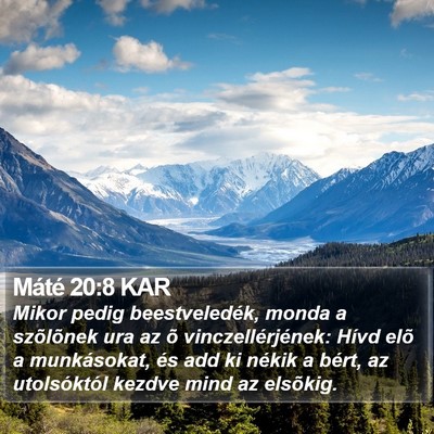 Máté 20:8 KAR Bible Verse Image