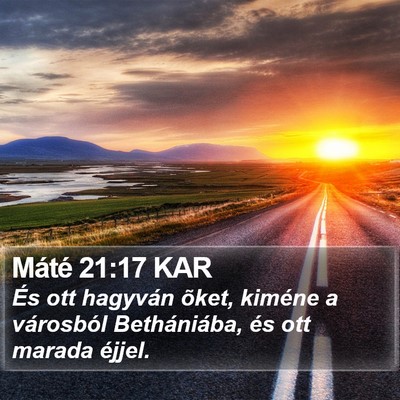 Máté 21:17 KAR Bible Verse Image