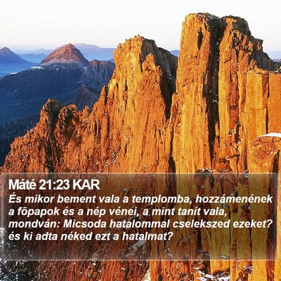 Máté 21:23 KAR Bible Verse Image