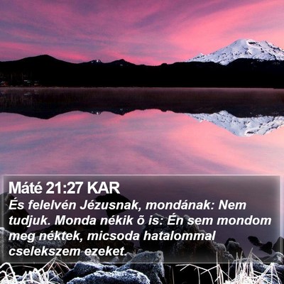 Máté 21:27 KAR Bible Verse Image