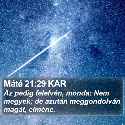 Máté 21:29 KAR Bible Verse Image