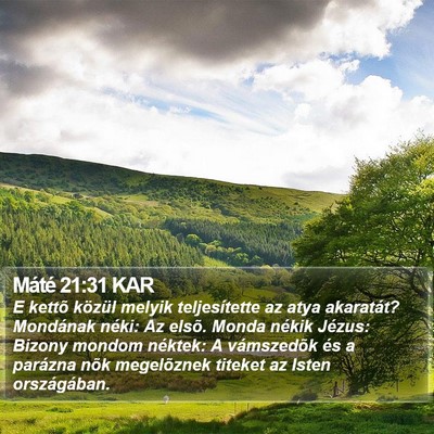 Máté 21:31 KAR Bible Verse Image