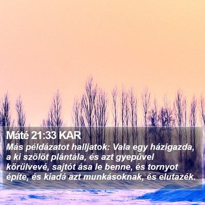 Máté 21:33 KAR Bible Verse Image