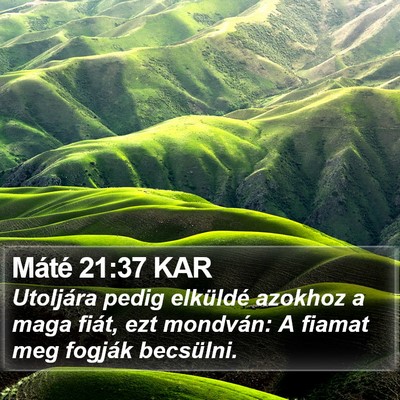 Máté 21:37 KAR Bible Verse Image