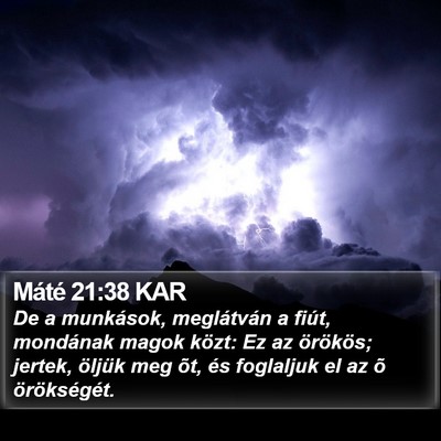 Máté 21:38 KAR Bible Verse Image
