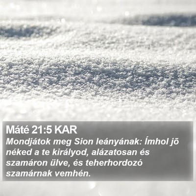 Máté 21:5 KAR Bible Verse Image